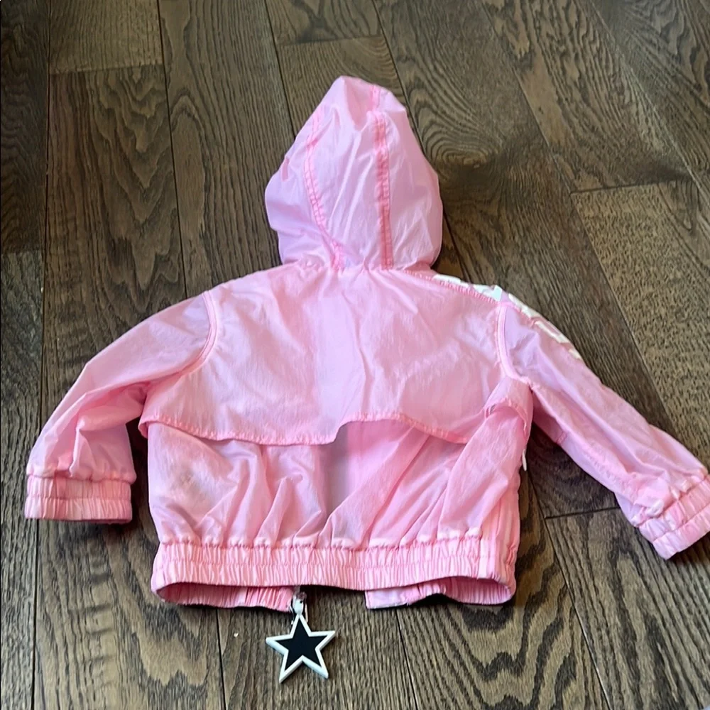 Burberry Pink Hooded Windbreaker jacket 12 months baby designer sale - Picture 9 of 10